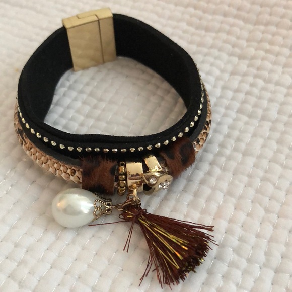Tribal bling wrap bracelet leather studded - Picture 5 of 5
